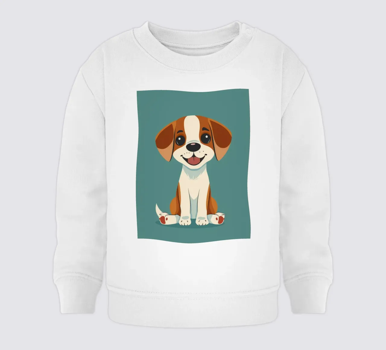 Cucciolo carino e allegro con un grande sorriso e un atteggiamento giocoso felpa neonato da DesignDoodle