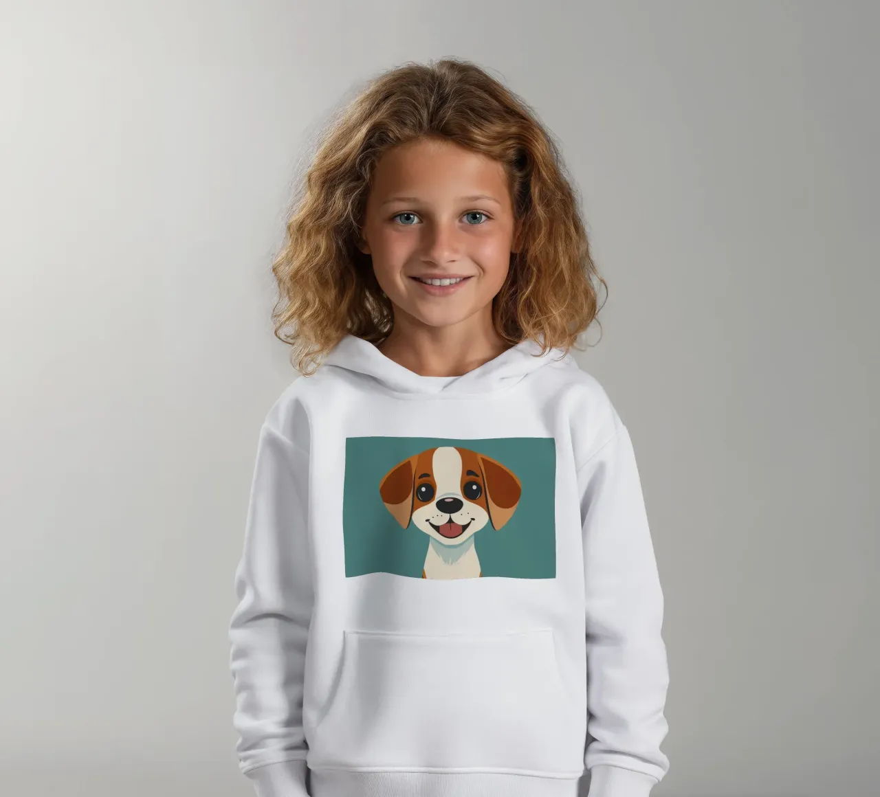 Cucciolo carino e allegro con un grande sorriso e un atteggiamento giocoso felpa bambino con cappuccio da DesignDoodle
