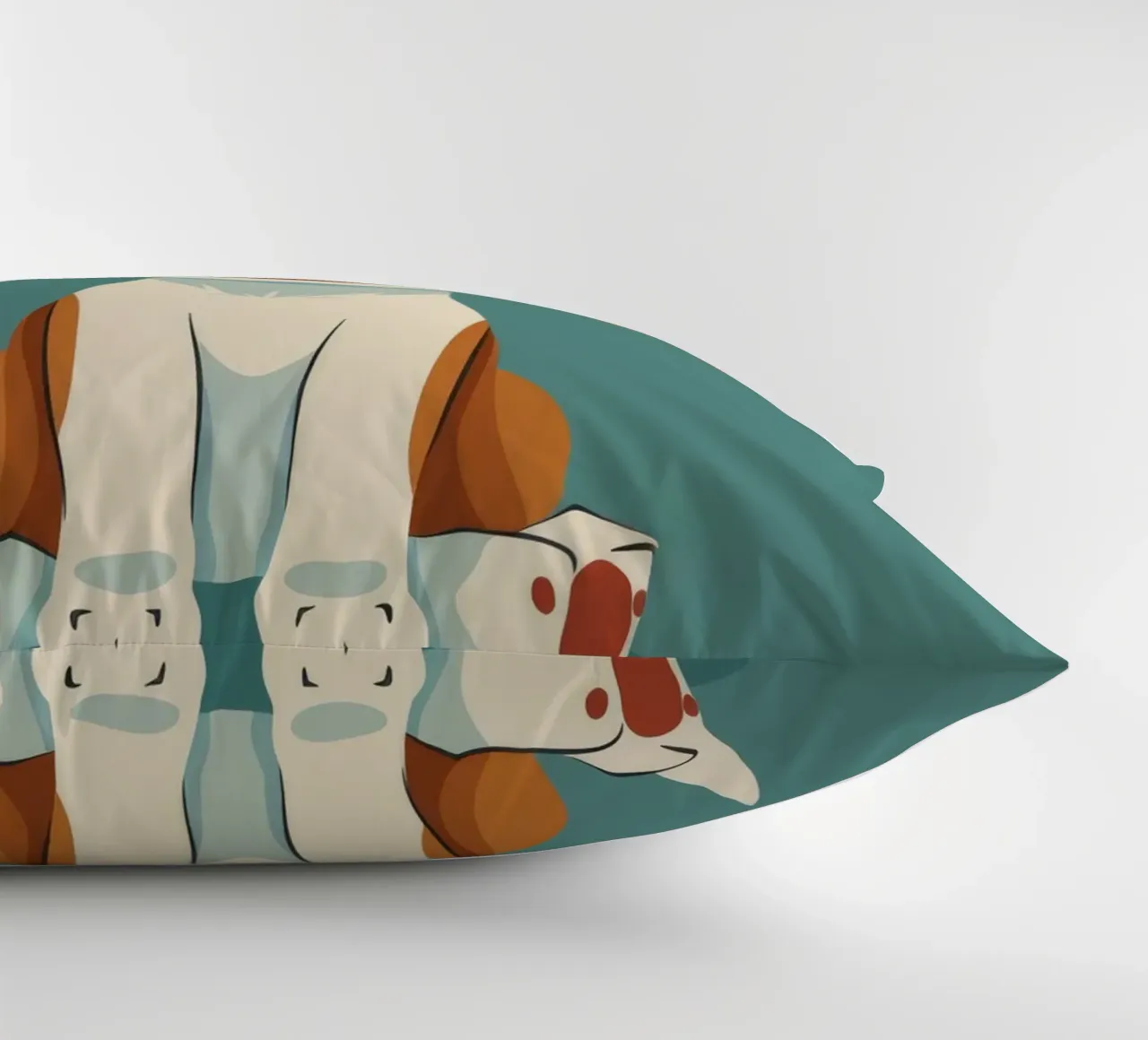 Cucciolo carino e allegro con un grande sorriso e un atteggiamento giocoso cuscino da DesignDoodle