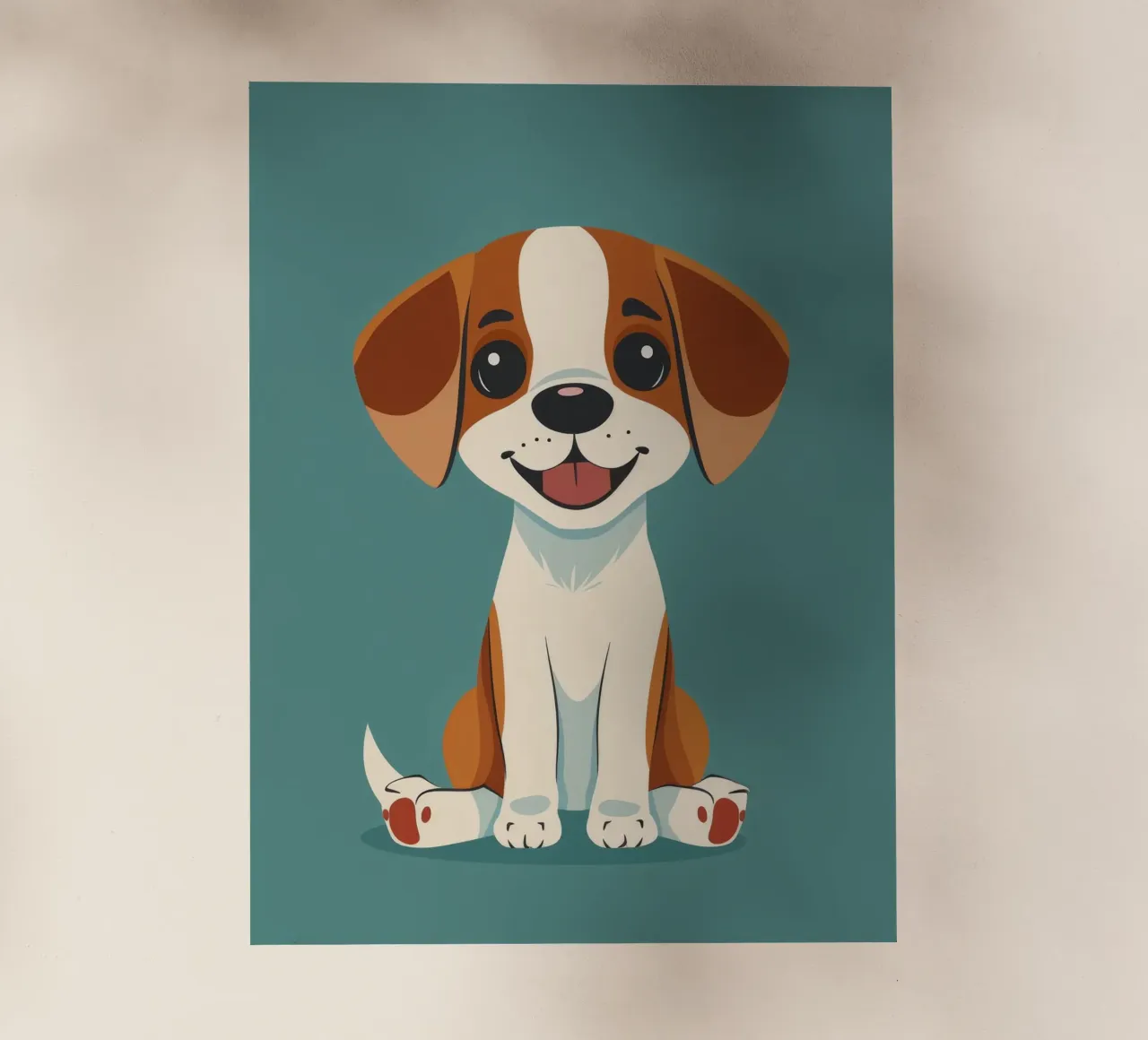 Cucciolo carino e allegro con un grande sorriso e un atteggiamento giocoso pellicola backlit da DesignDoodle