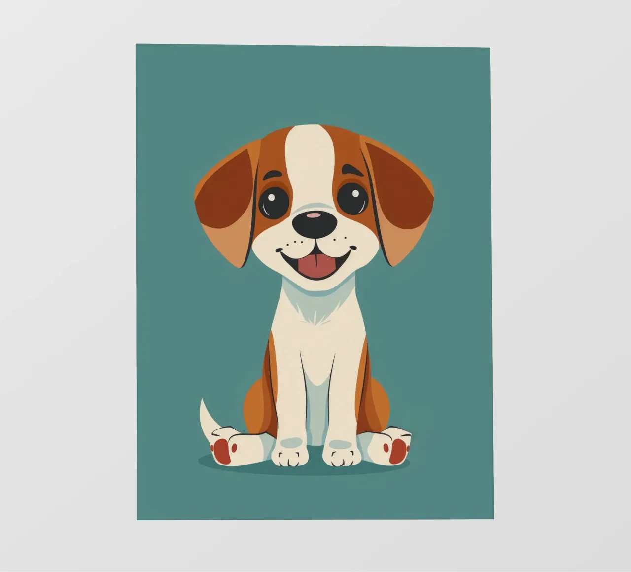 Cucciolo carino e allegro con un grande sorriso e un atteggiamento giocoso pellicola backlit da DesignDoodle