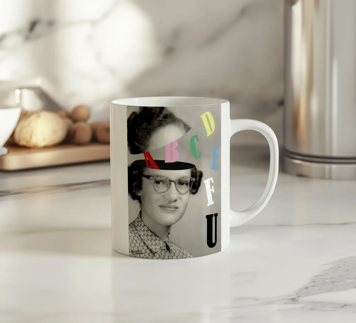 ABCDEF U ceramic mug by MsGonzalez