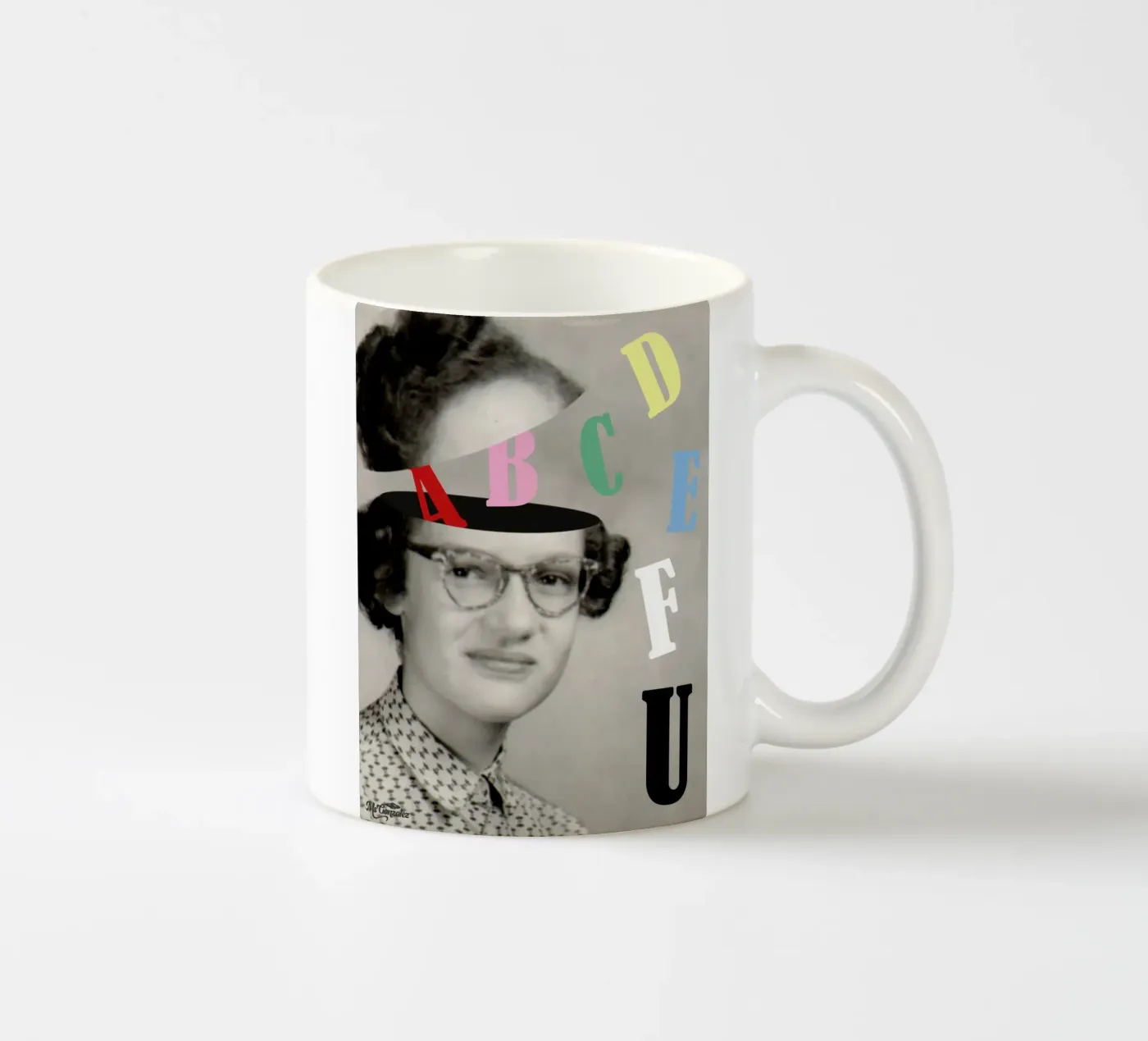ABCDEF U ceramic mug by MsGonzalez
