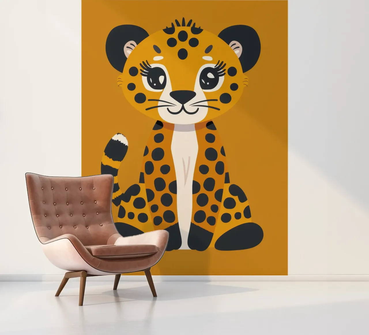 Adorable Cheetah Cub with Playful Eyes and Bold Spots photo wallpaper by DesignDoodle