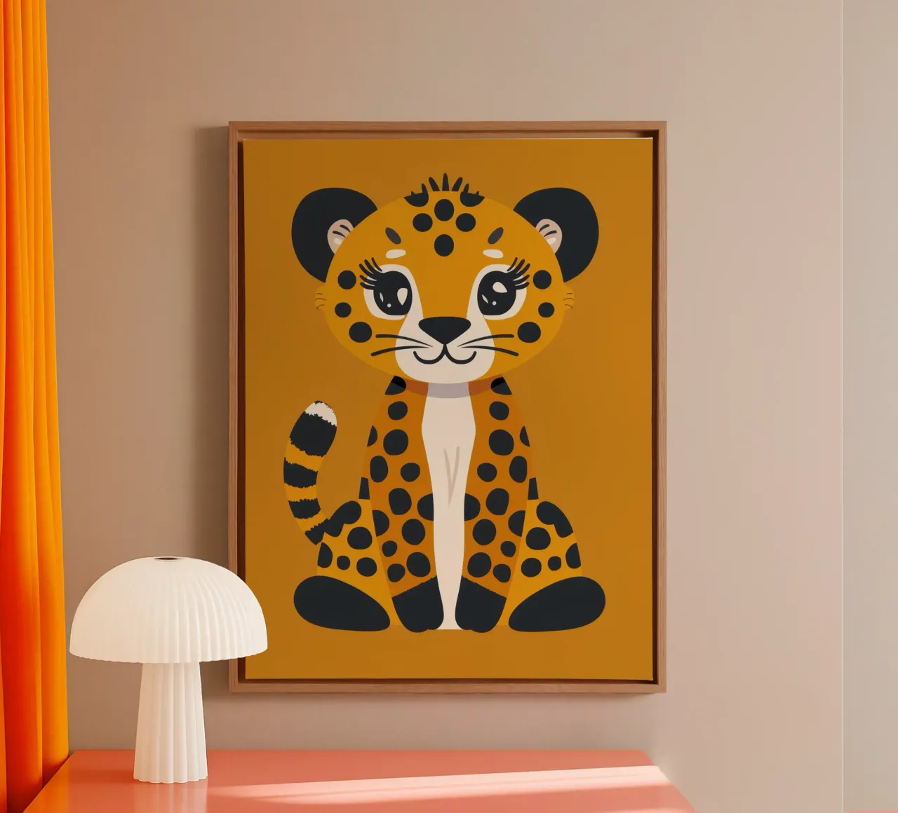 Adorable Cheetah Cub with Playful Eyes and Bold Spots canvas by DesignDoodle