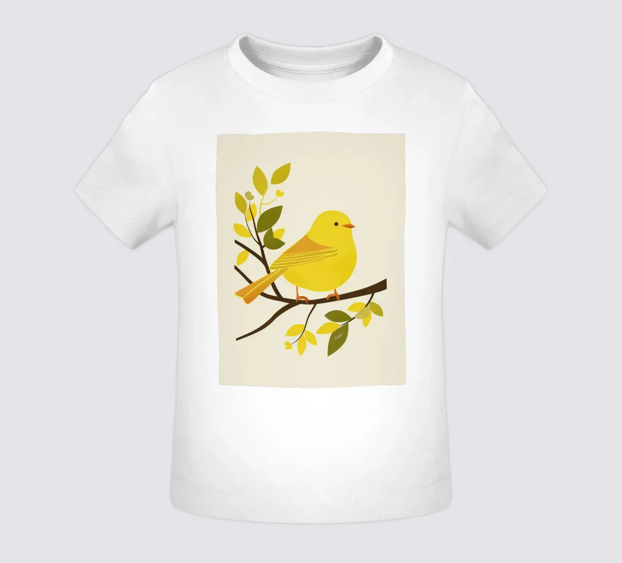 Canari jaune vif assis sur une branche avec un vert luxuriant t-shirt pour bébé de DesignDoodle