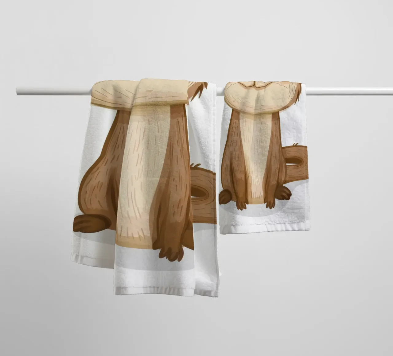 Mignon chiot loutre à la fourrure douce et à l'expression enjouée serviette de bain de DesignDoodle