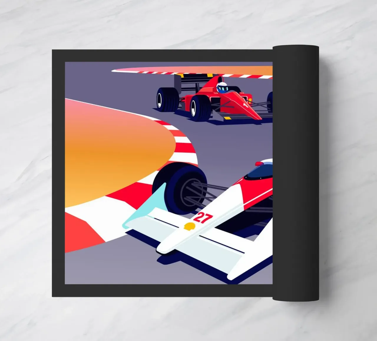 Formula Racing Cars Suzuka doormat by Mariel Toigo