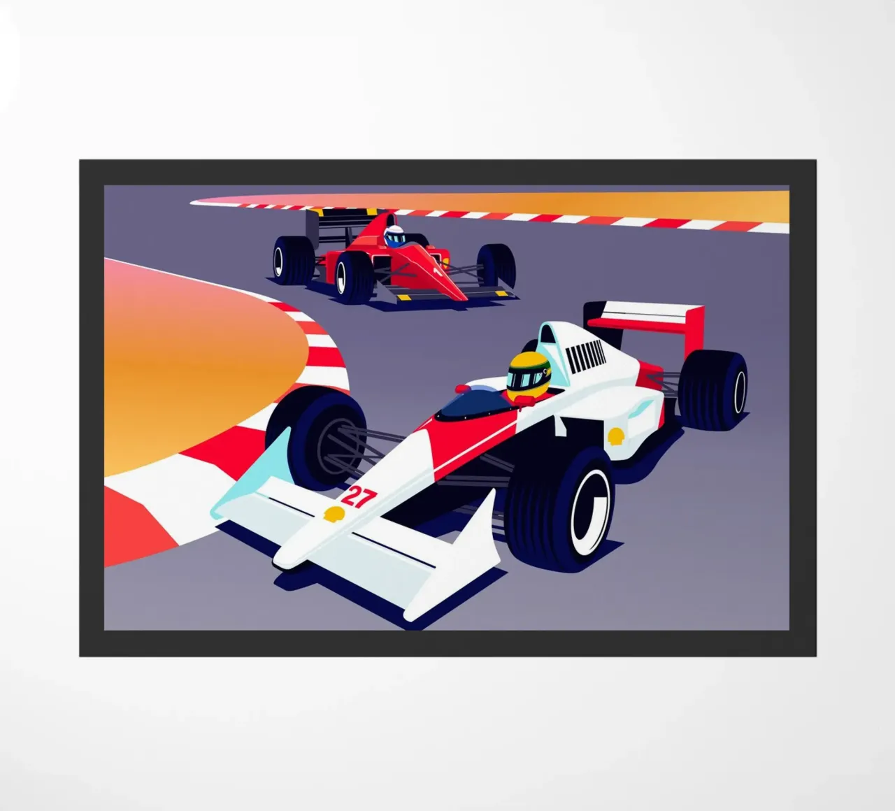 Formula Racing Cars Suzuka doormat by Mariel Toigo