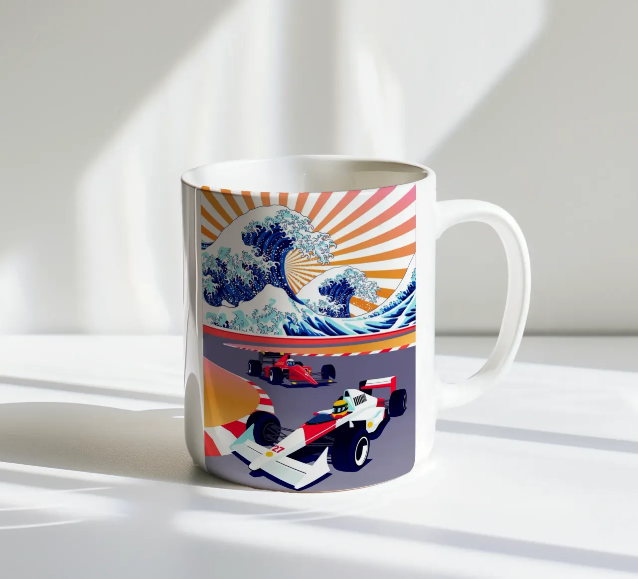 Auto da corsa di Formula Suzuka tazza in ceramica da Mariel Toigo