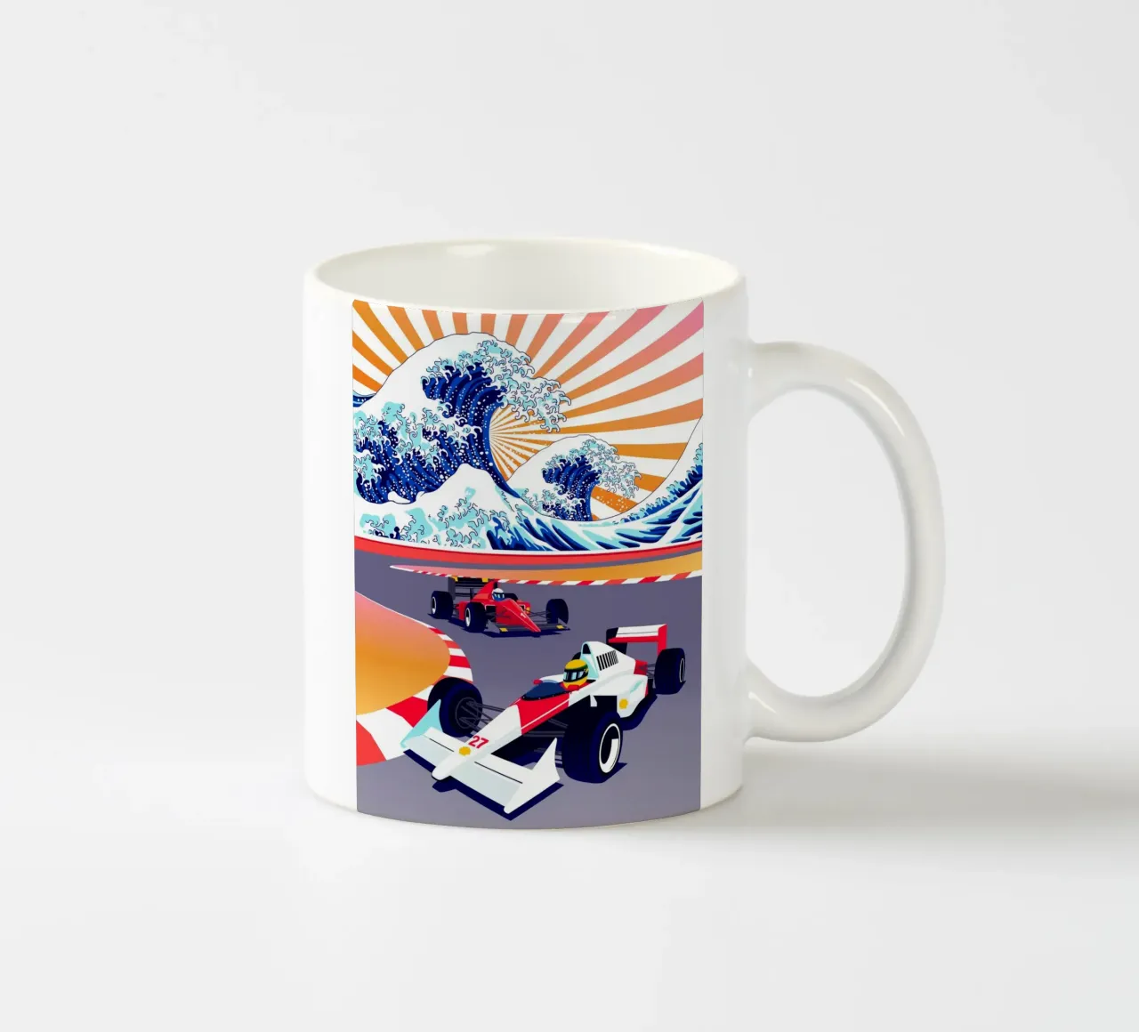 Auto da corsa di Formula Suzuka tazza in ceramica da Mariel Toigo