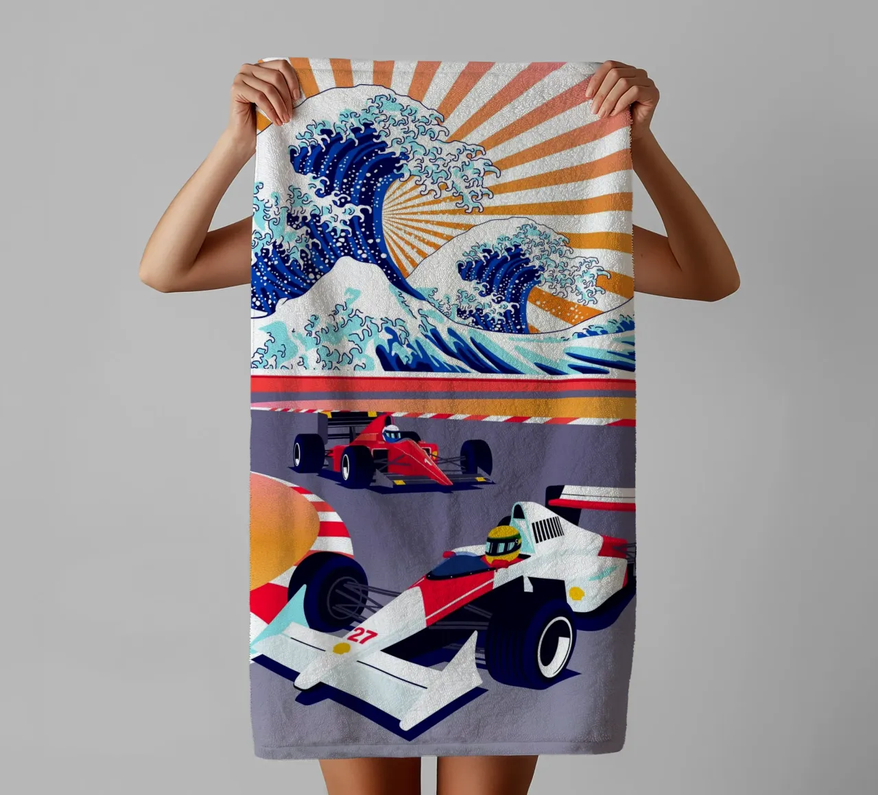 Auto da corsa di Formula Suzuka asciugamano da bagno da Mariel Toigo