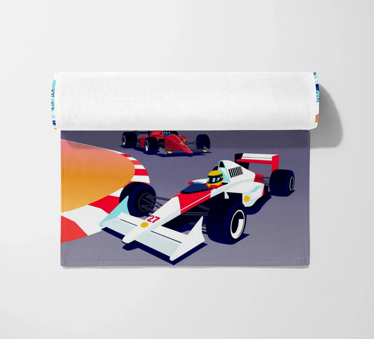 Auto da corsa di Formula Suzuka telo mare da Mariel Toigo