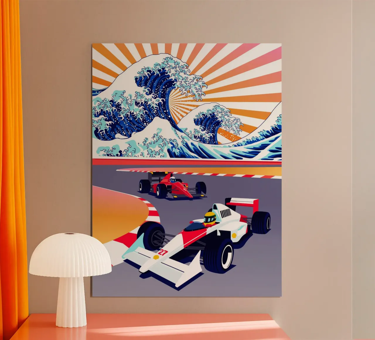 Auto da corsa di Formula Suzuka carta hahnemühle da Mariel Toigo