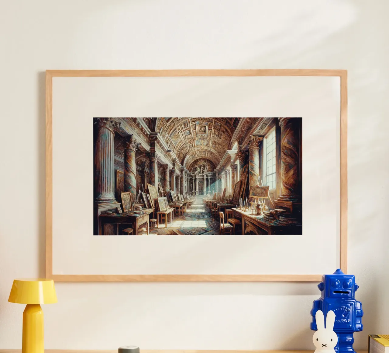 Renaissance Art Gallery Poster mit Kunststoffrahmen von Chromatic Fusion Studio