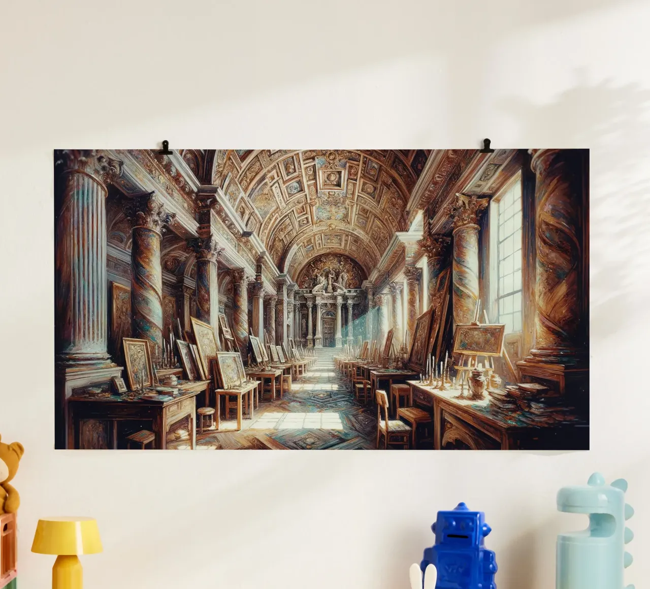 Renaissance Art Gallery Poster mit Kunststoffrahmen von Chromatic Fusion Studio