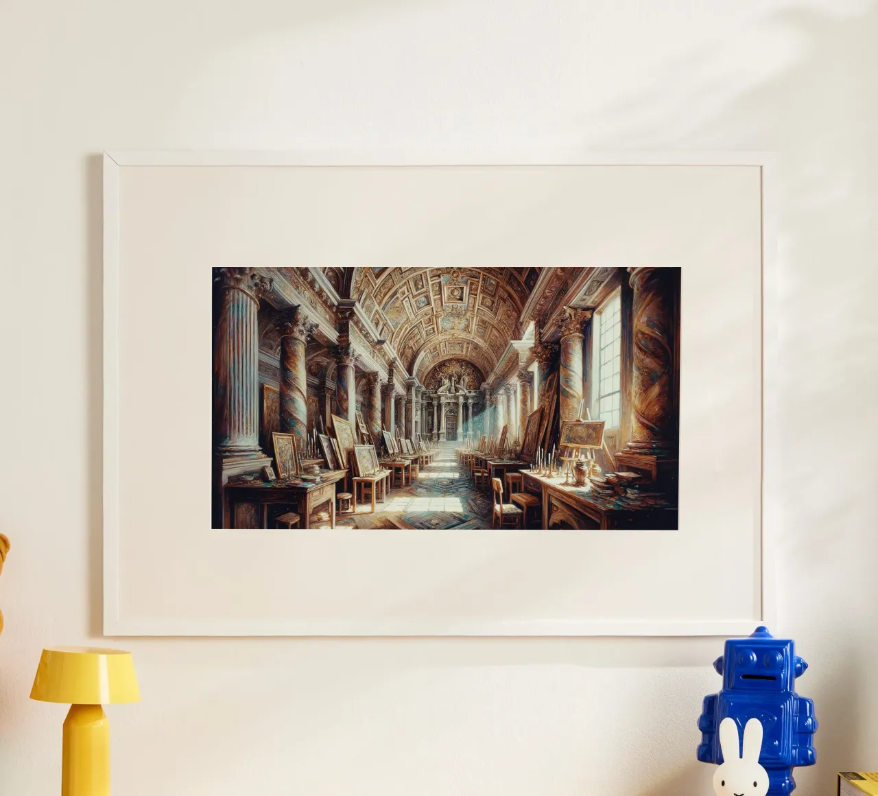 Renaissance Art Gallery Poster mit Kunststoffrahmen von Chromatic Fusion Studio