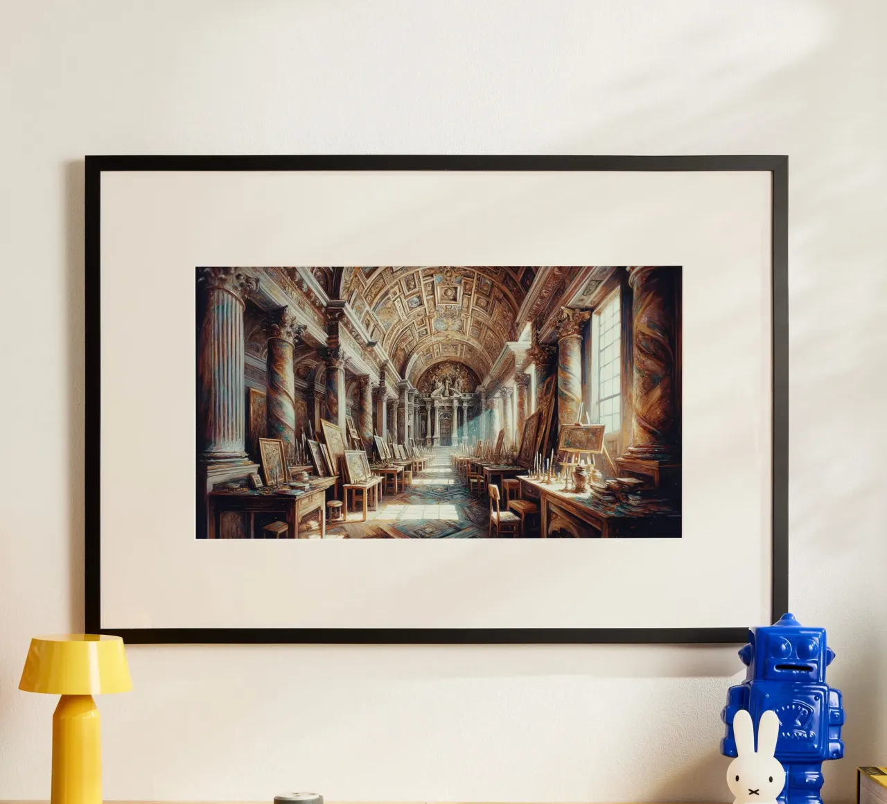 Renaissance Art Gallery Poster mit Kunststoffrahmen von Chromatic Fusion Studio