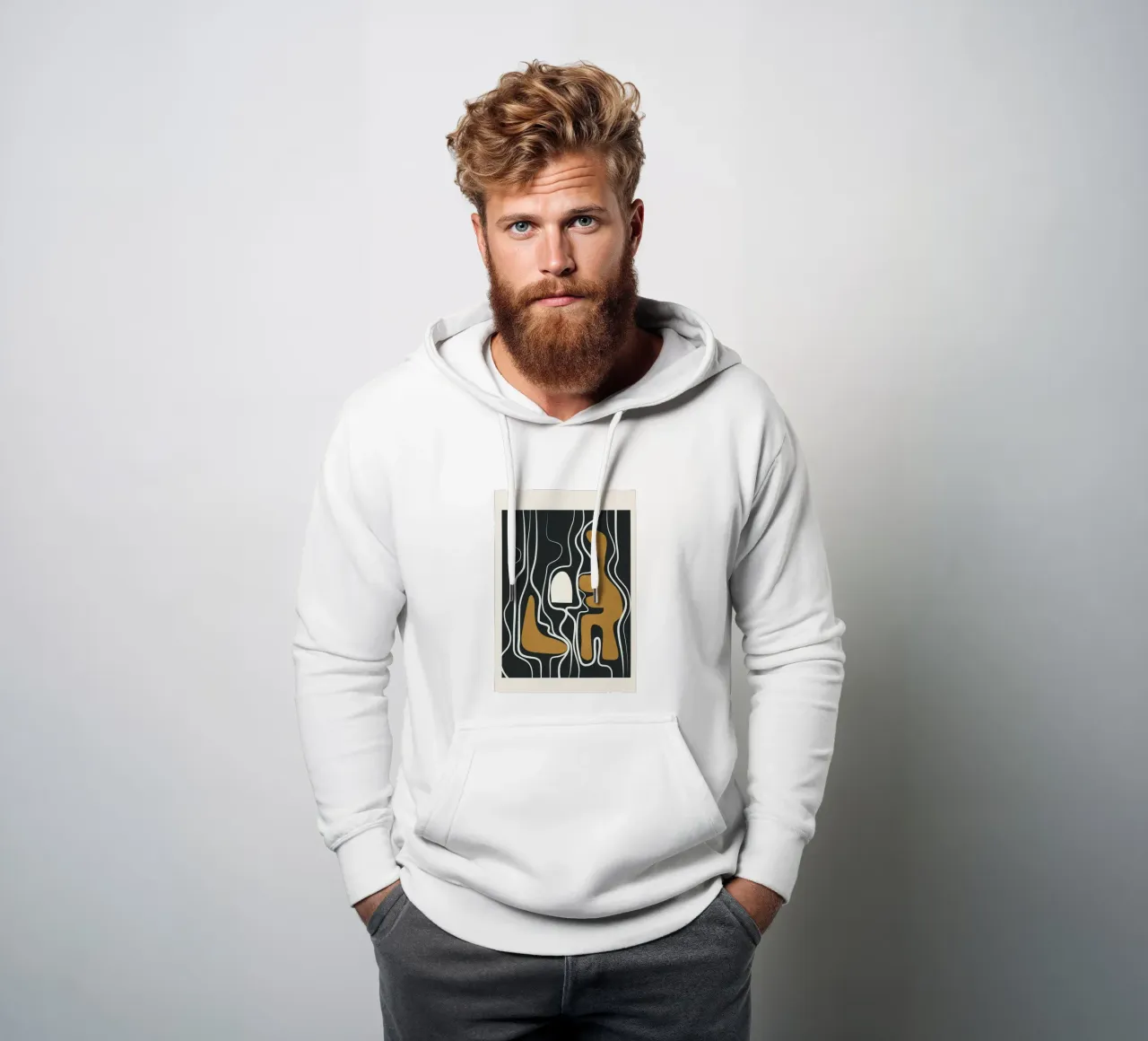 Minimal Abstract Form 1 felpa con cappuccio da Flow Line