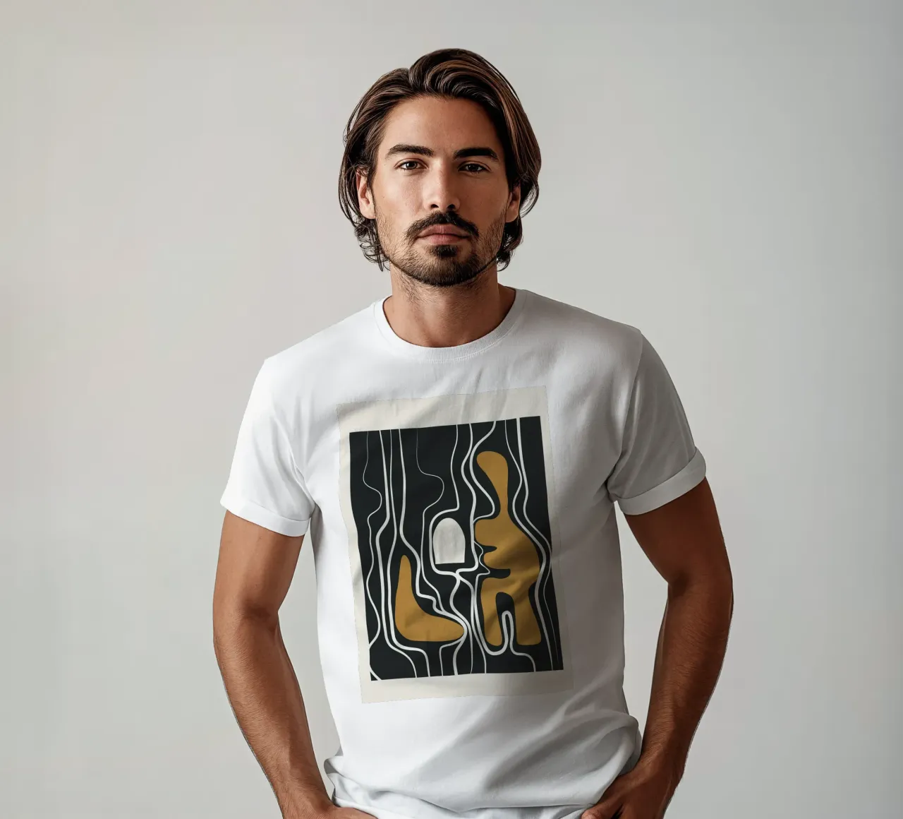 Minimal Abstract Form 1 t-shirt da Flow Line