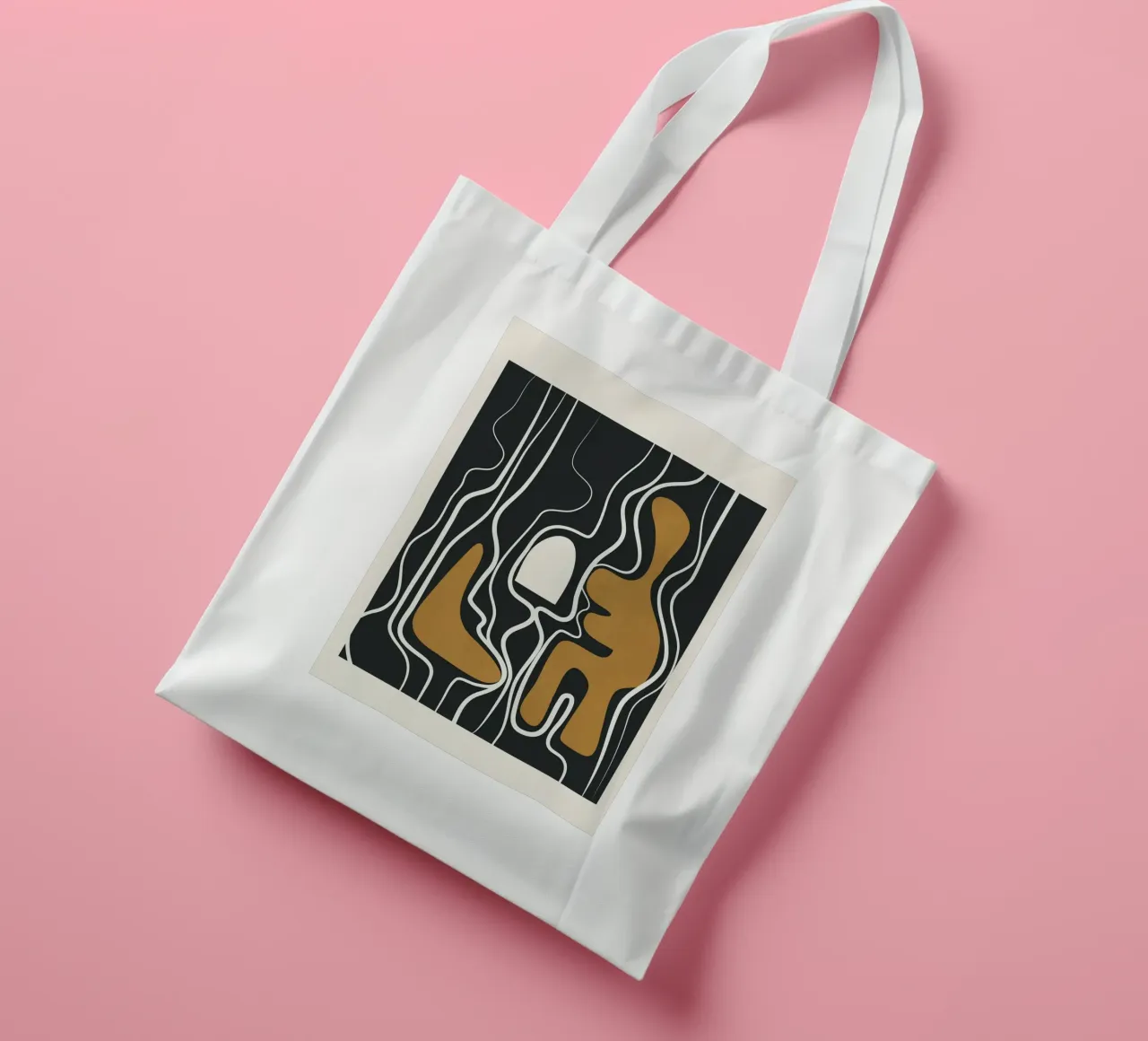 Minimal Abstract Form 1 borsa in juta da Flow Line