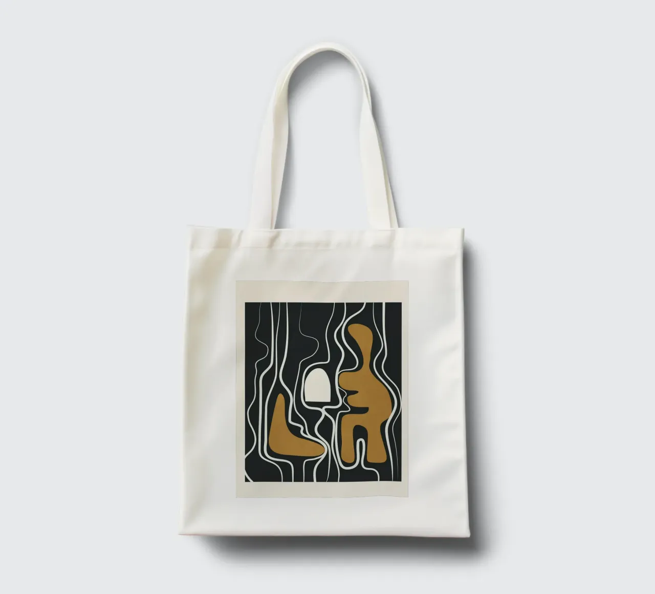 Minimal Abstract Form 1 borsa in juta da Flow Line