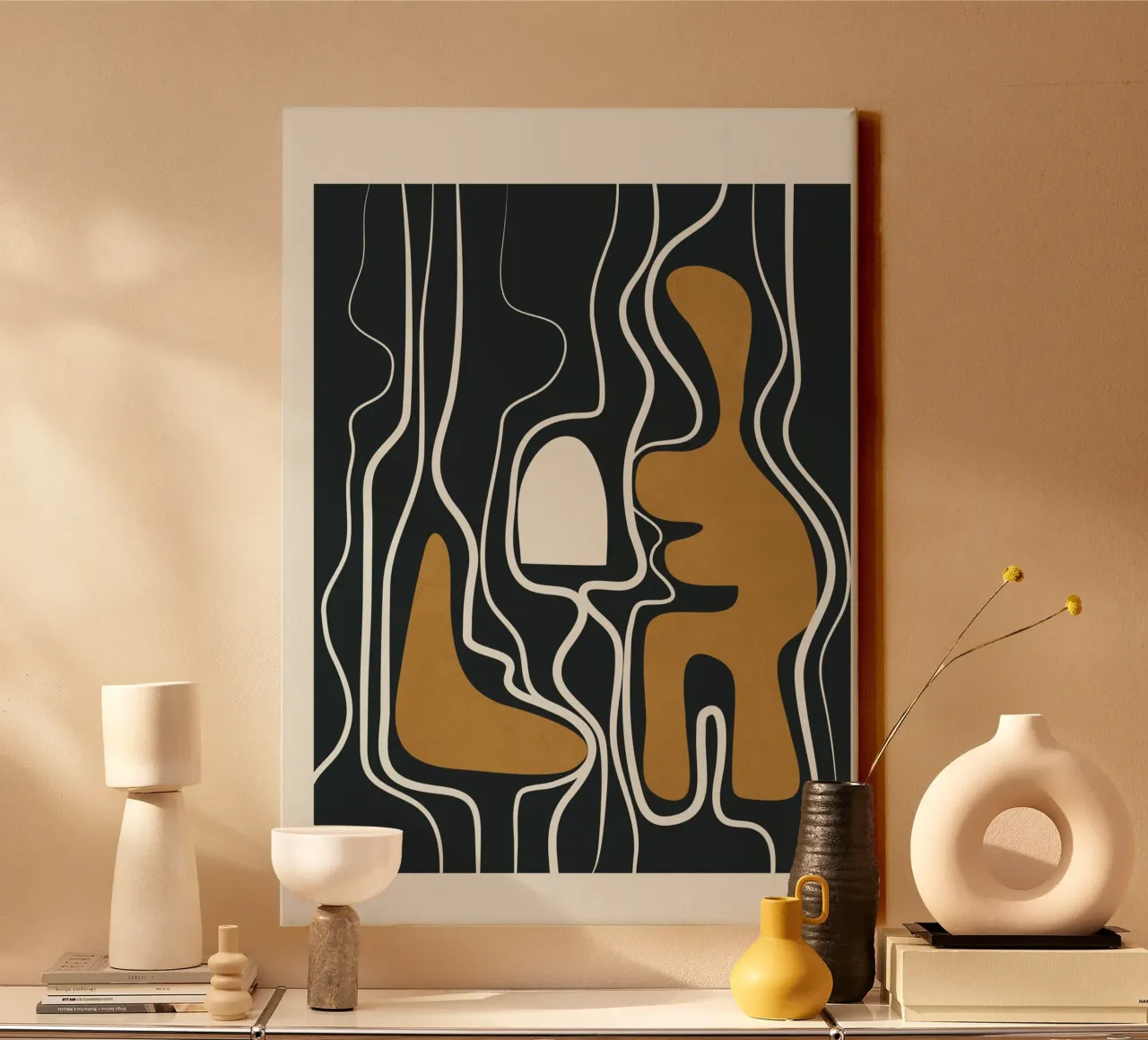 Minimal Abstract Form 1 canvas van Flow Line