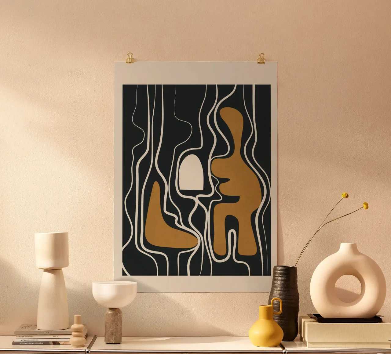 Minimal Abstract Form 1 carta hahnemühle da Flow Line