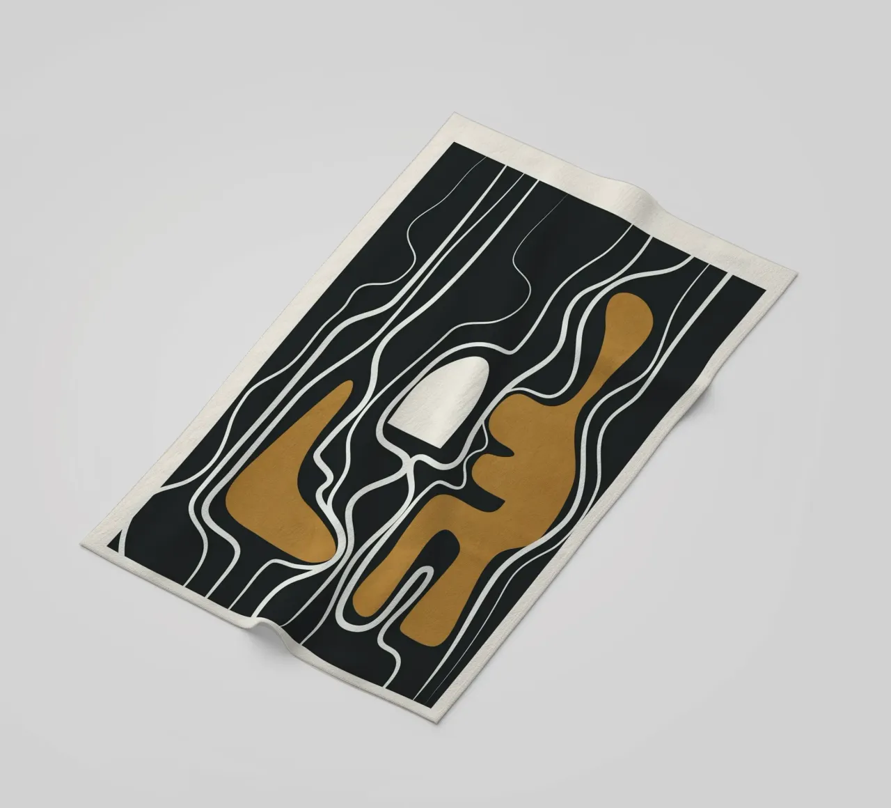 Minimal Abstract Form 1 strandhanddoek van Flow Line