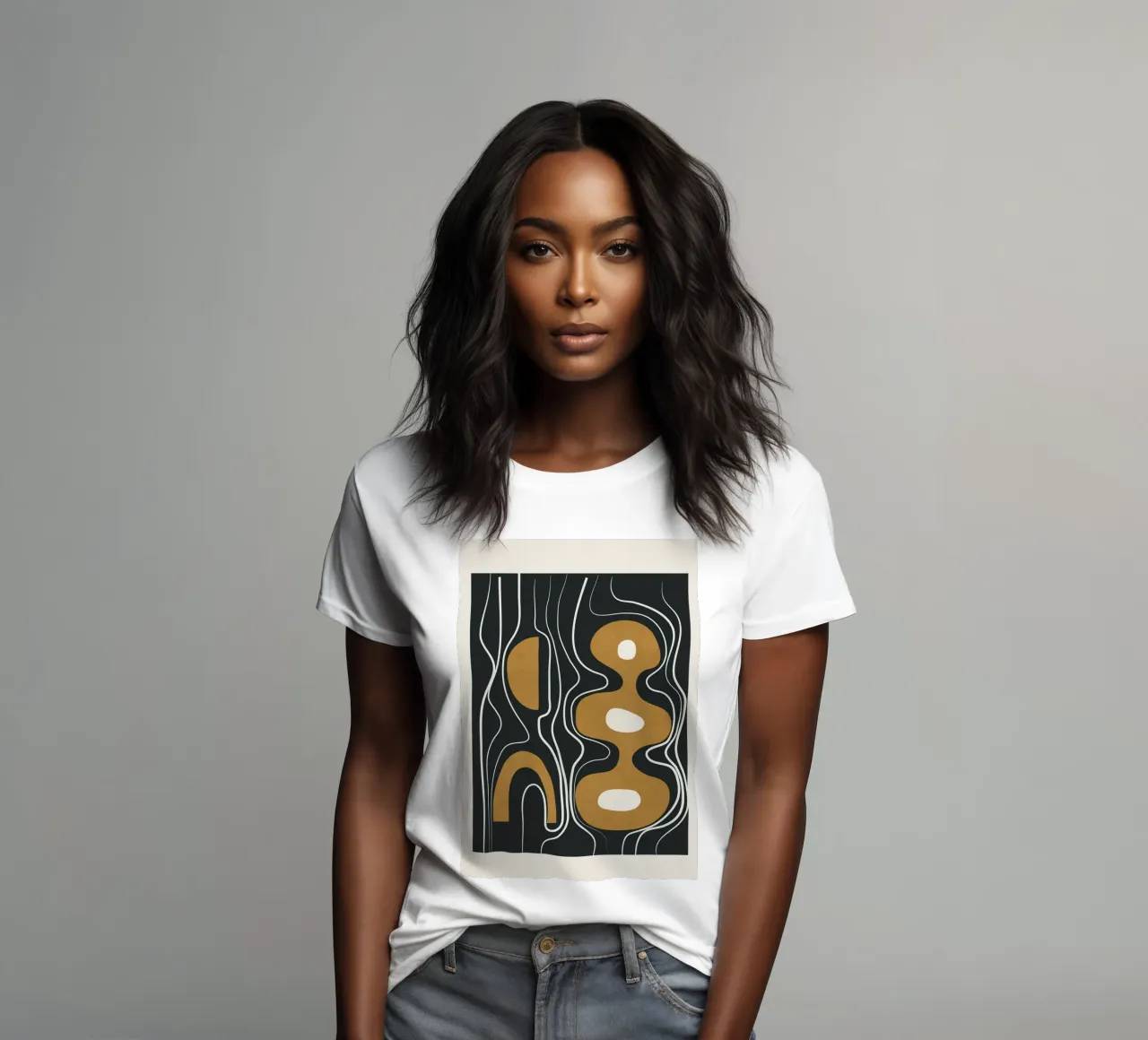 Minimal Abstract Form 2 t-shirt da donna da Flow Line