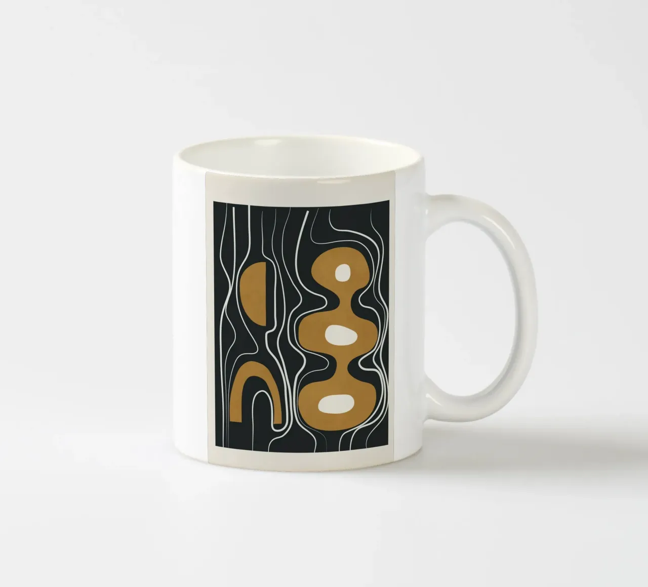 Minimal Abstract Form 2 Keramik Tasse von Flow Line