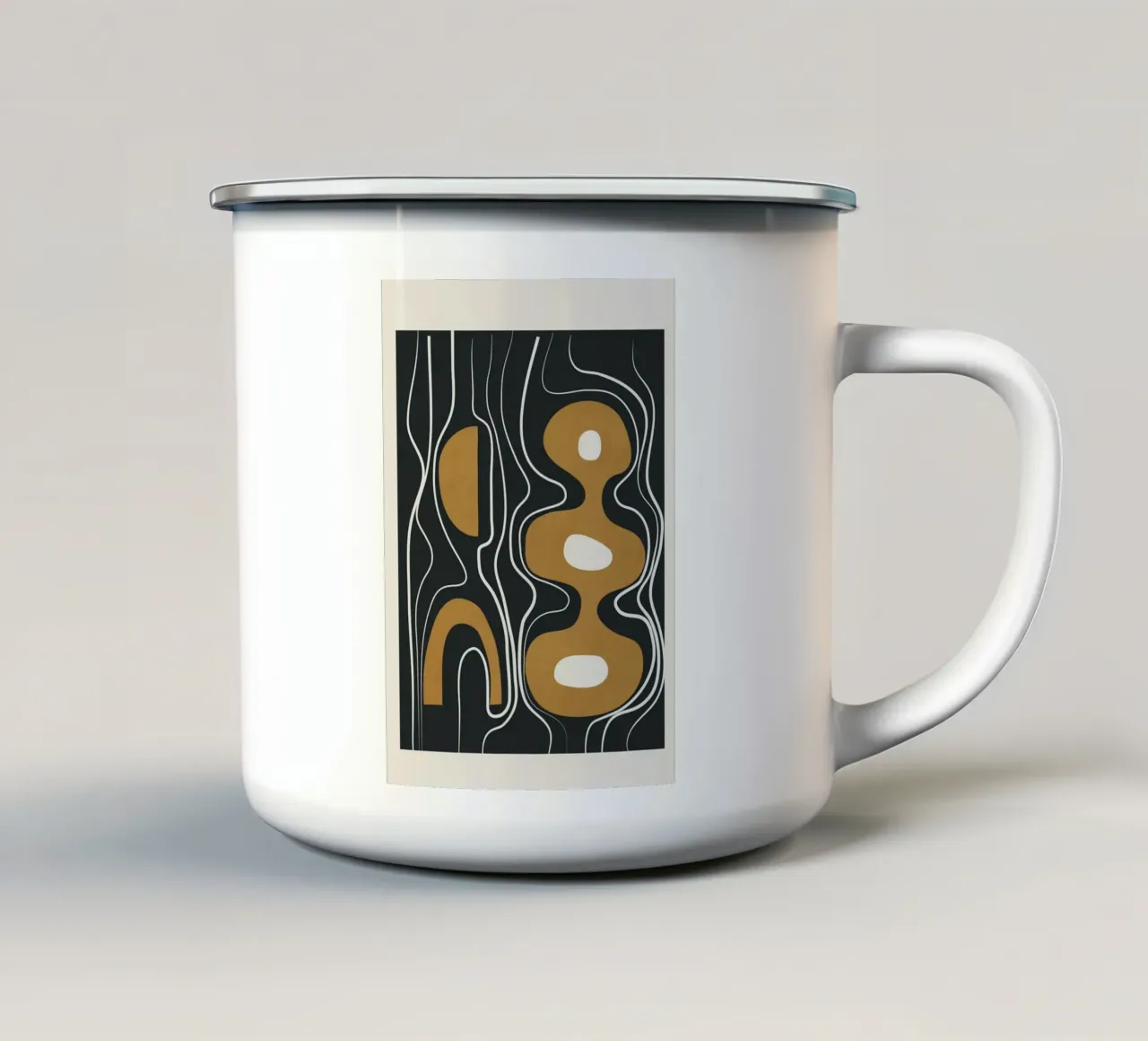 Minimal Abstract Form 2 mug en émail de Flow Line
