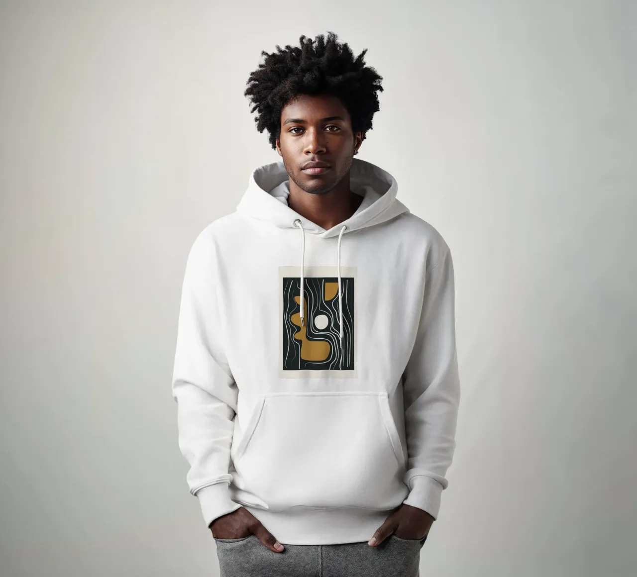 Minimal Abstract Form 3 felpa con cappuccio da Flow Line