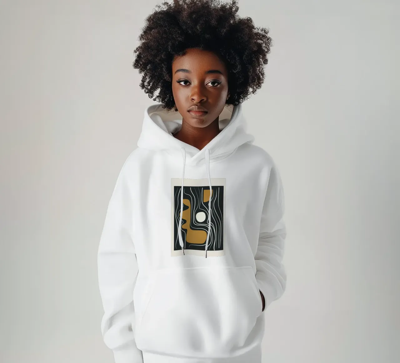 Minimal Abstract Form 3 felpa con cappuccio da Flow Line