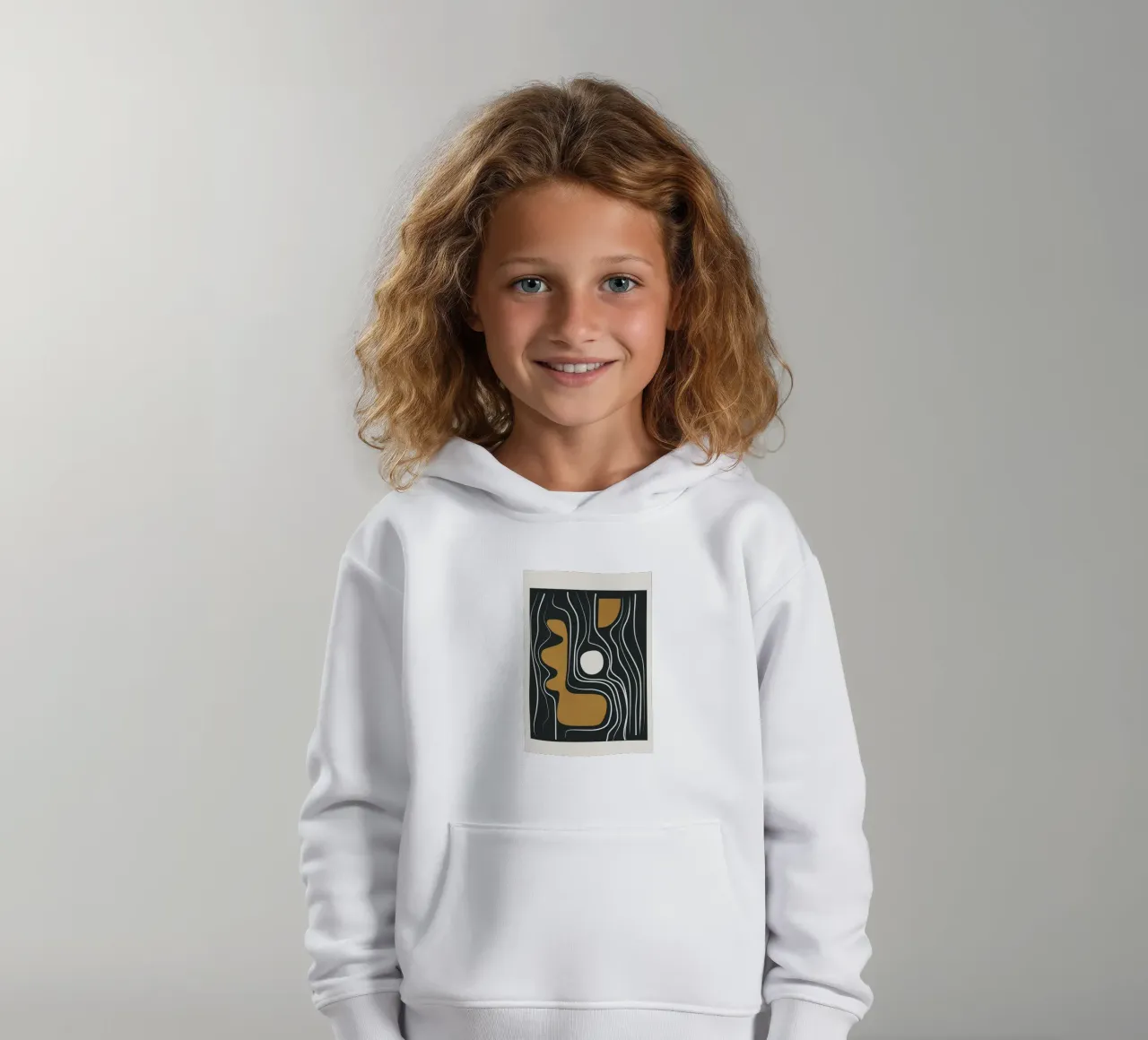 Minimal Abstract Form 3 sudadera con capucha para niño de Flow Line