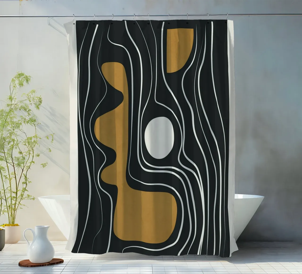 Minimal Abstract Form 3 tenda da doccia da Flow Line