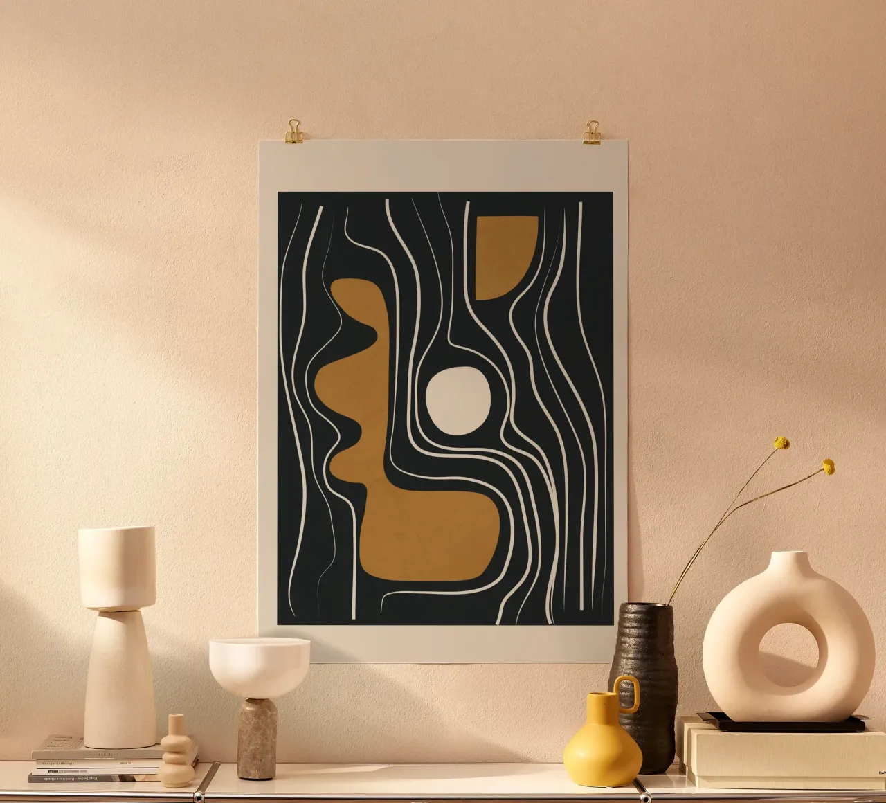 Minimal Abstract Form 3 carta hahnemühle da Flow Line