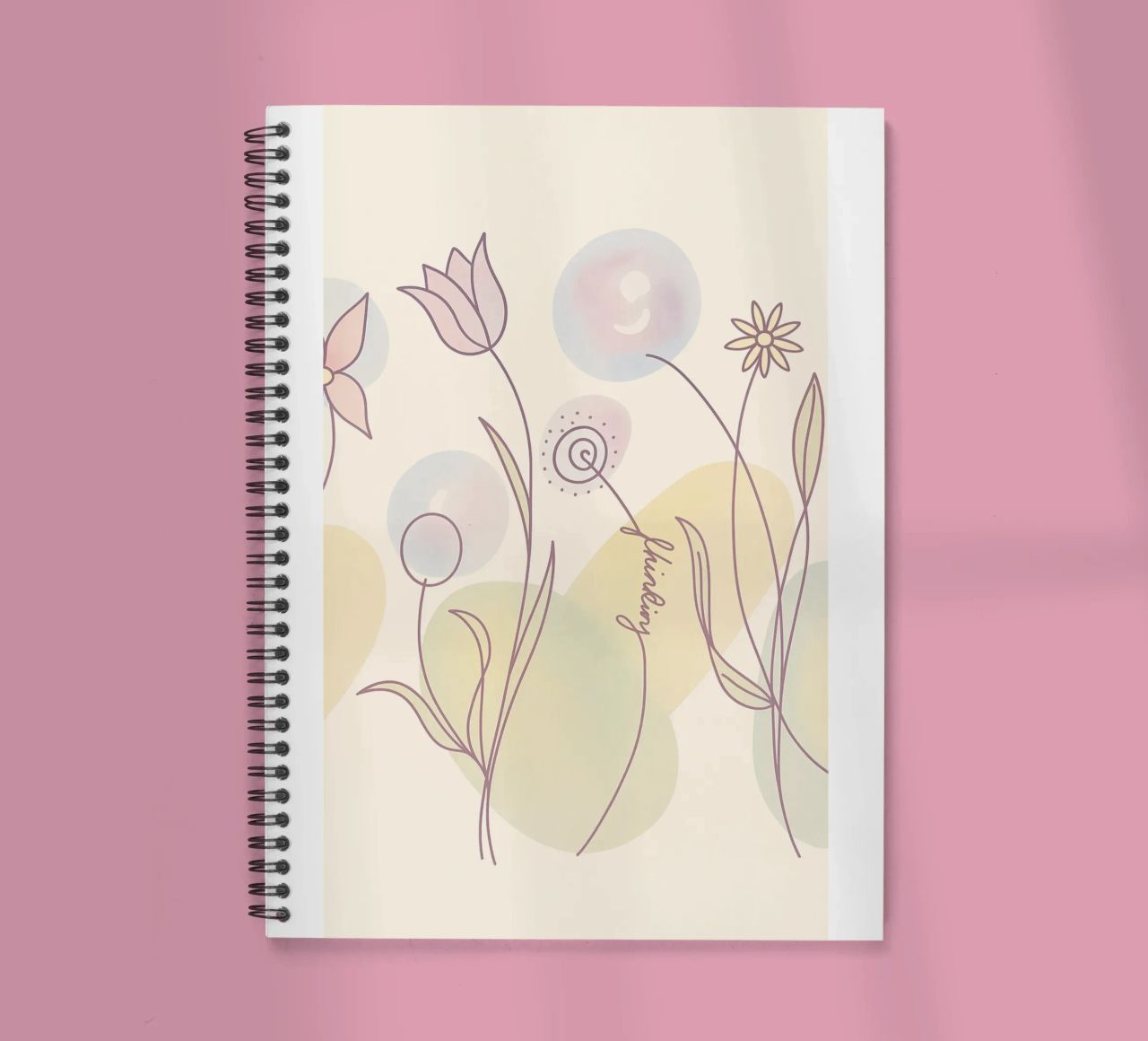 Flowers (thinking) spiral notebook by Lilou Lilou