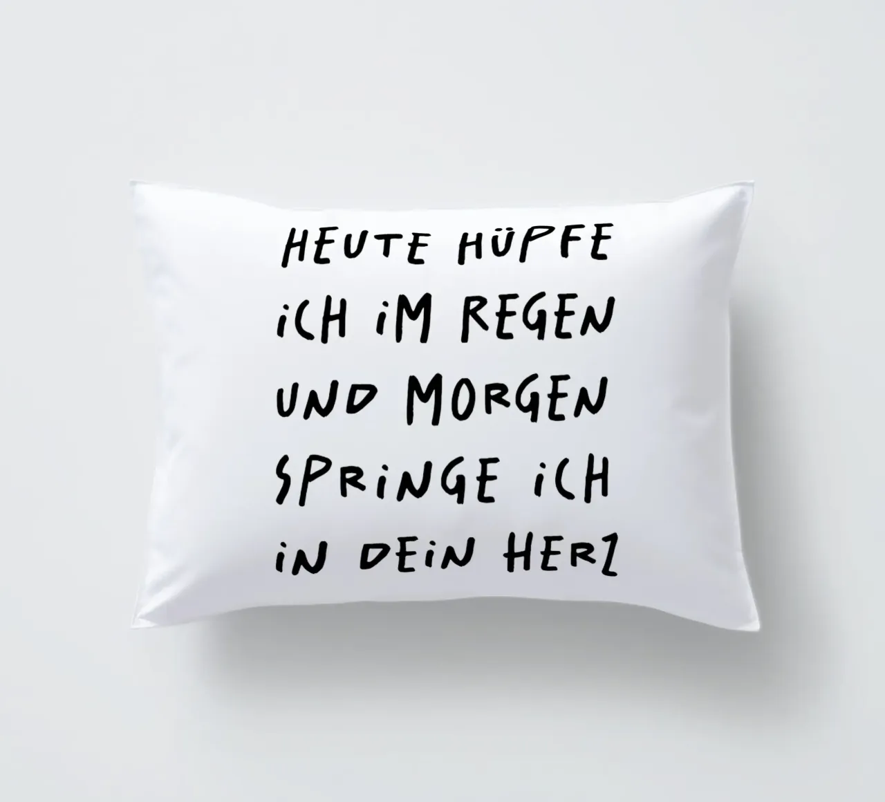heute hüpfe ich im Regen und morgen springe ich in dein Herz cuscino da FRICKE DESIGN