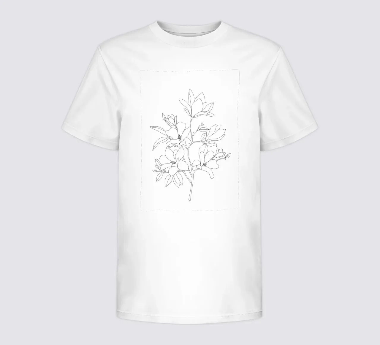 Minimal Line Art Magnolia Flowers t-shirt enfant de Nadjaa