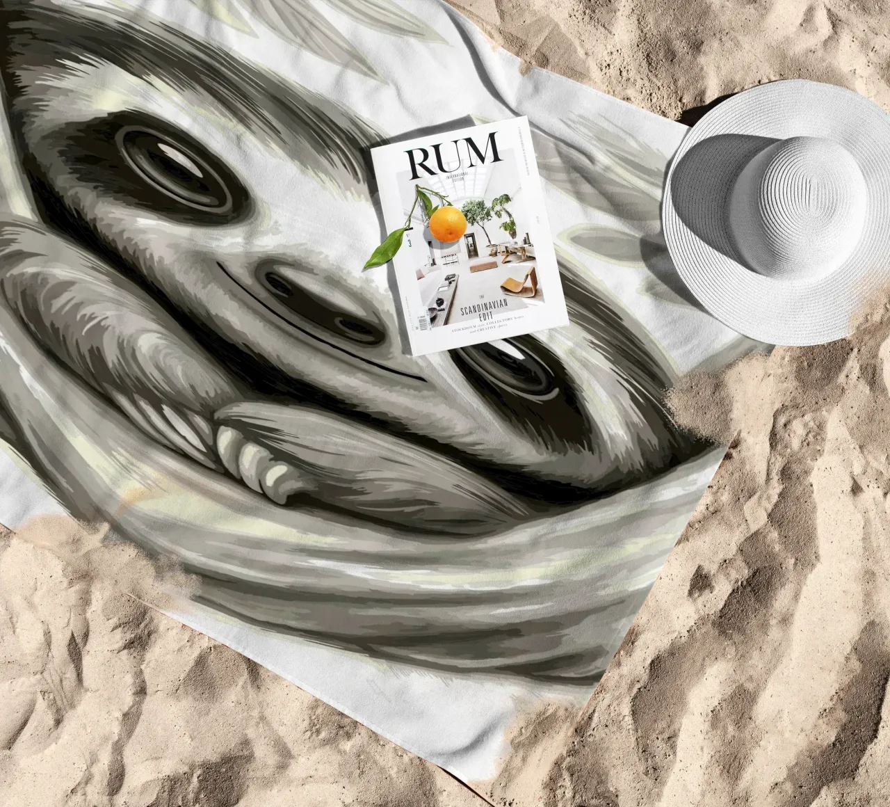 Cute Sloth Chilling in Hammock beach towel by flufftee