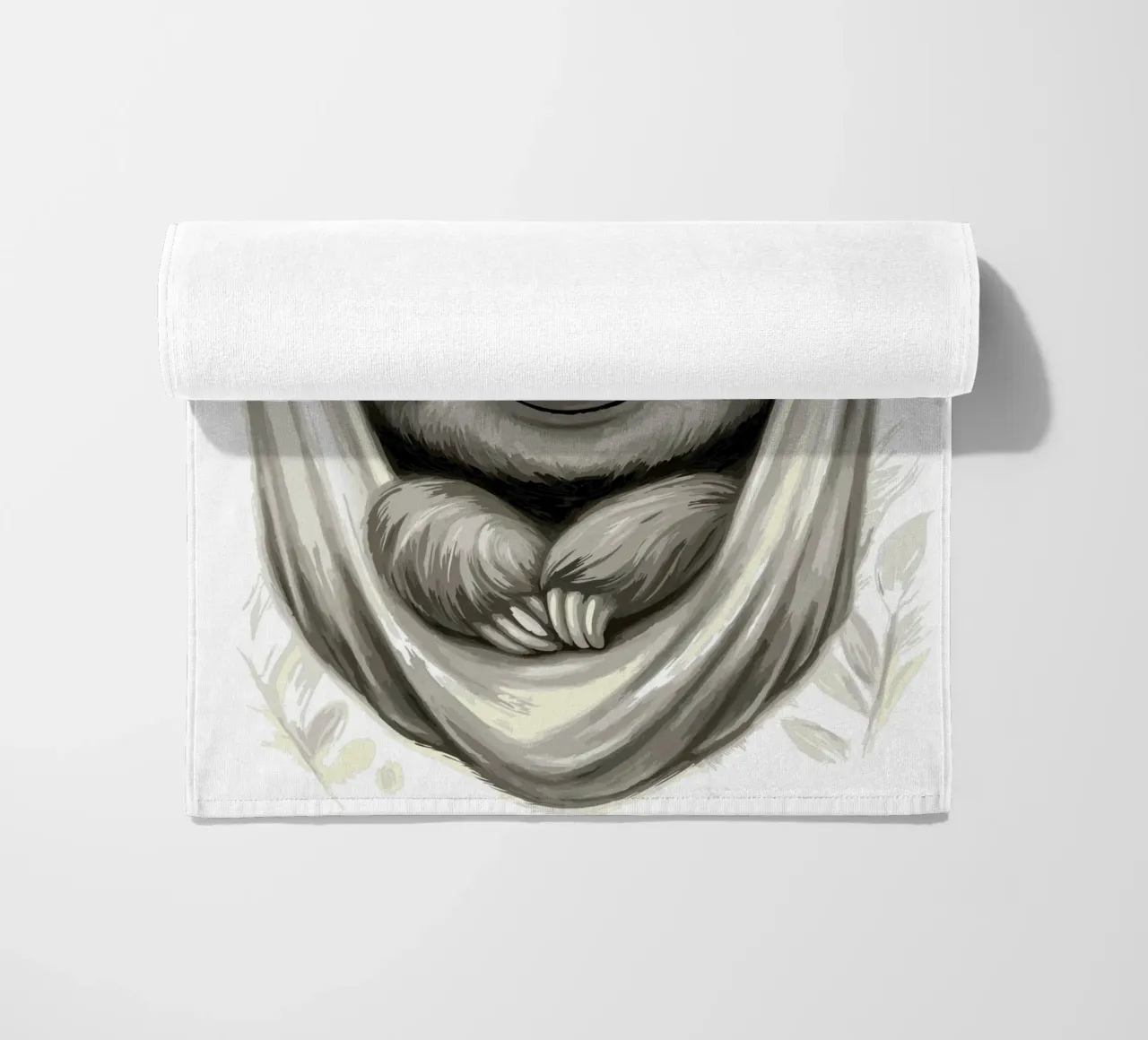 Cute Sloth Chilling in Hammock beach towel by flufftee