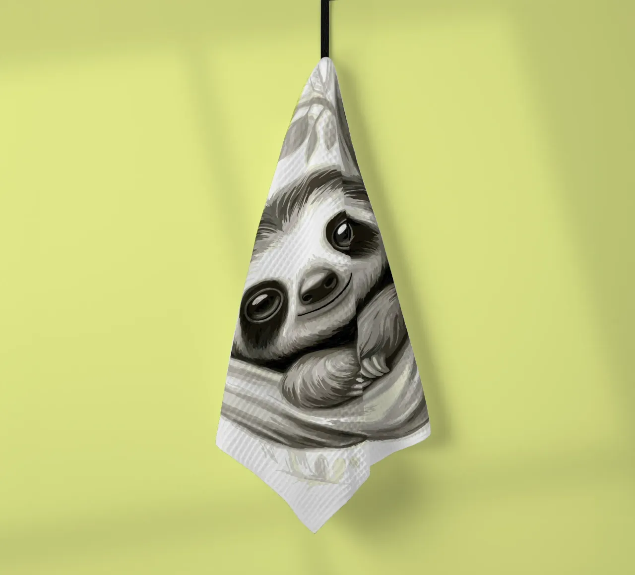 Paresseux mignon dans un hamac torchon de flufftee