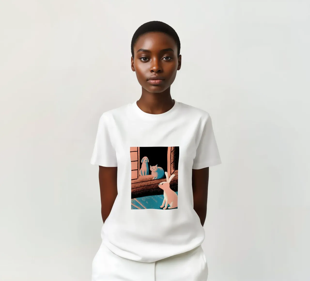 Coniglio gatto e cane t-shirt da SOUL SHOP