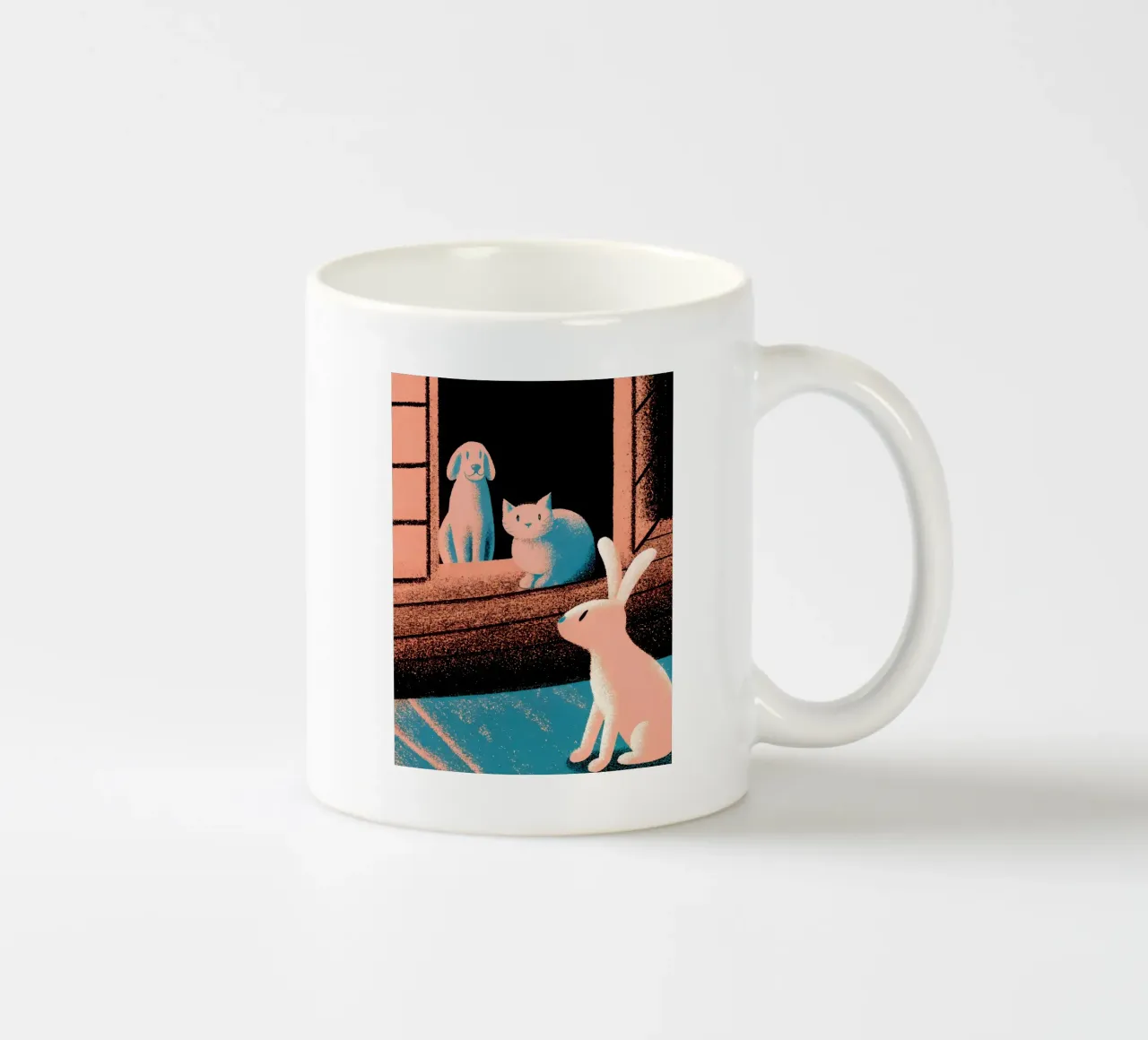 Coniglio gatto e cane tazza in ceramica da SOUL SHOP