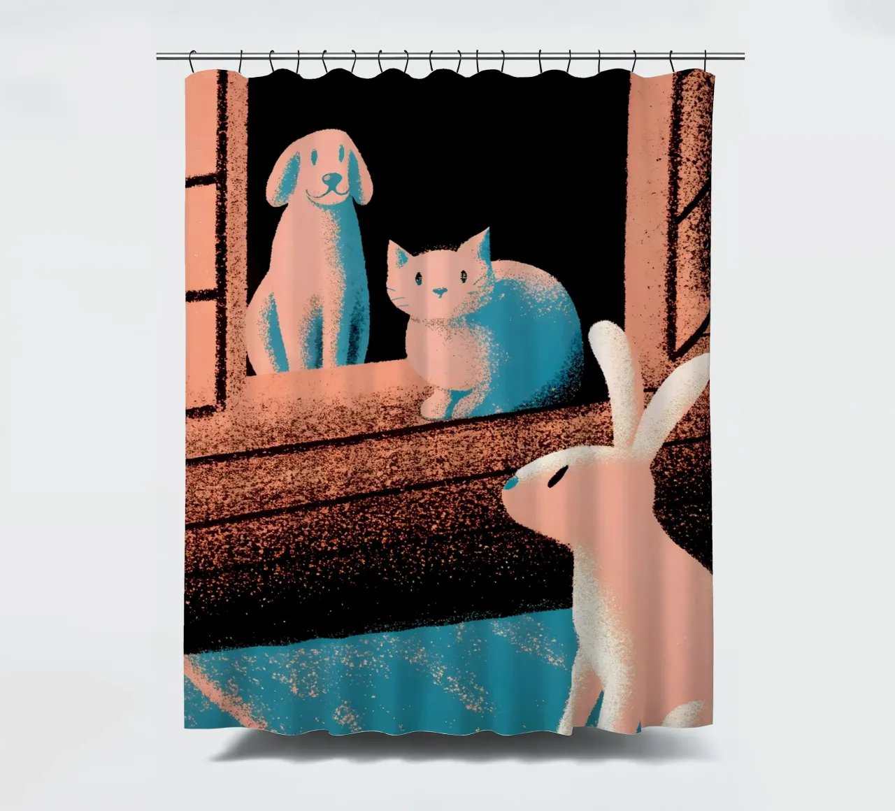 Coniglio gatto e cane tenda da doccia da SOUL SHOP
