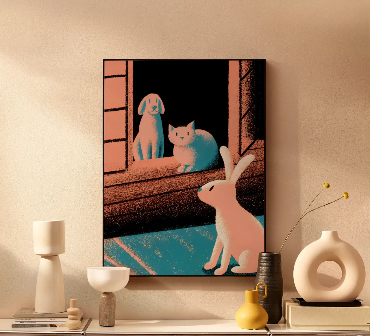Coniglio gatto e cane alluminio dibond da SOUL SHOP