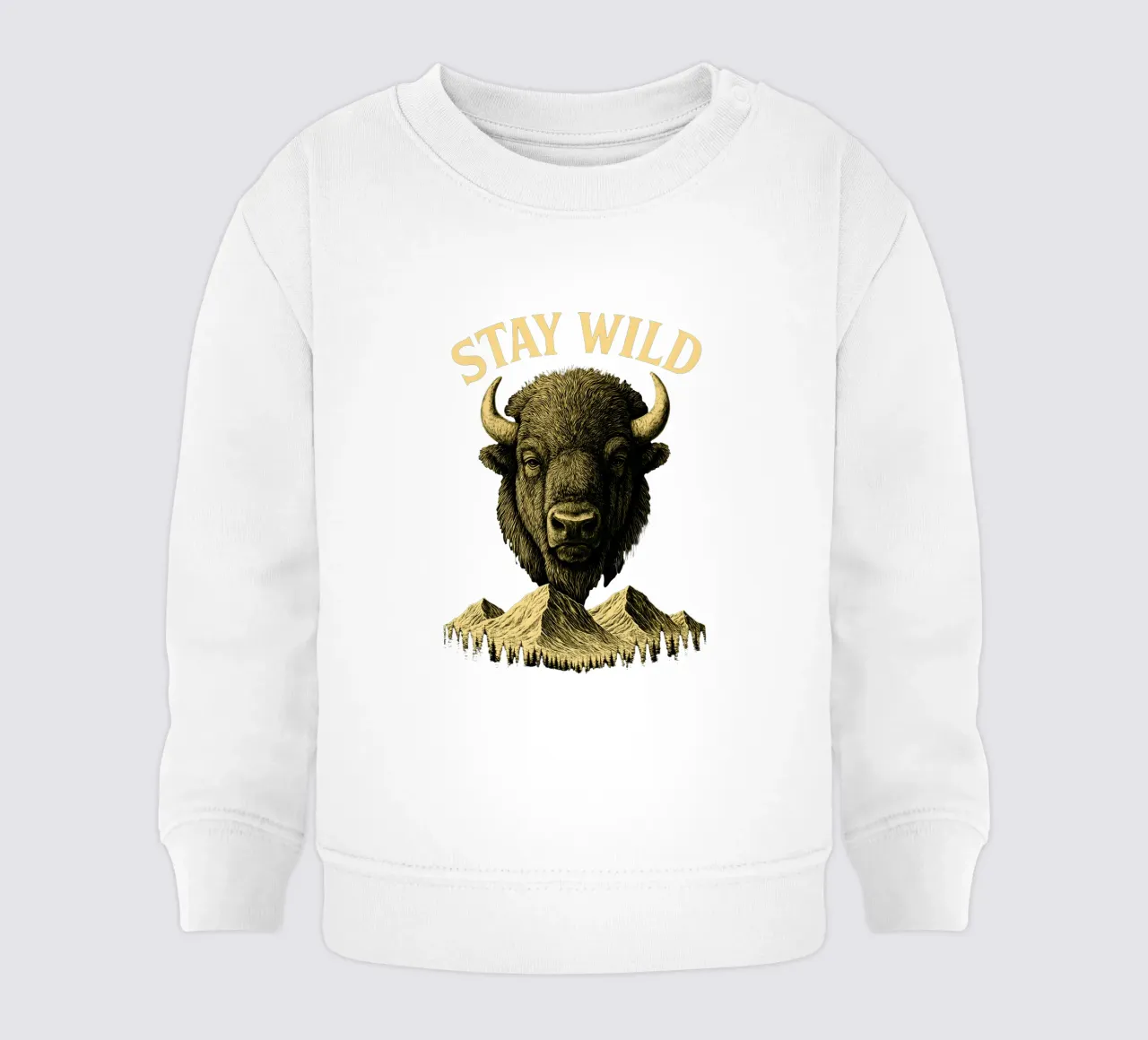 Stay Wild - Restez Sauvage - Bisonte felpa neonato da LM2KONE