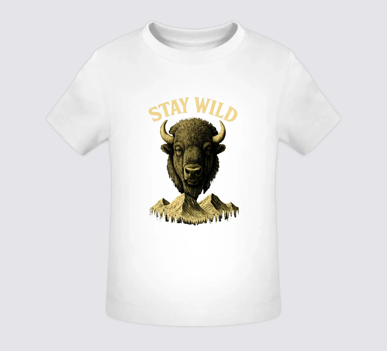 Stay Wild - Restez Sauvage - Bisonte maglietta neonato da LM2KONE