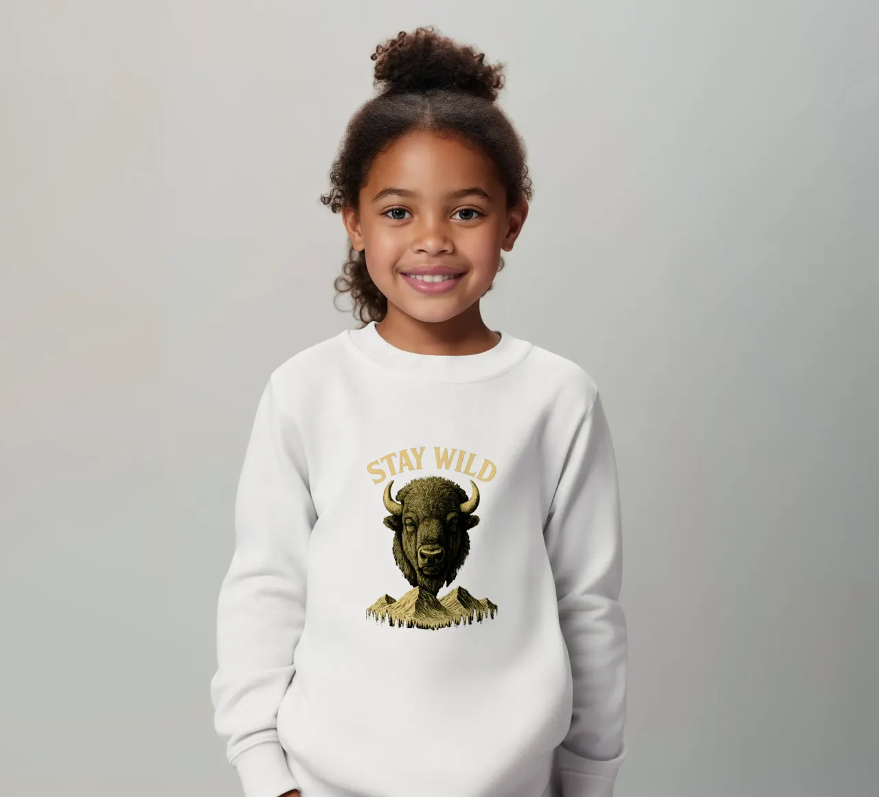 Stay Wild - Restez Sauvage - Bisonte felpa bambino da LM2KONE